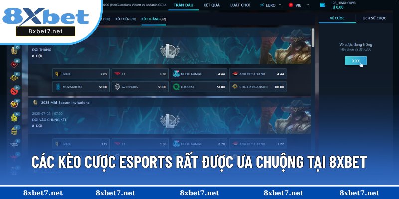 Top những kèo Esports nổi bật nhất