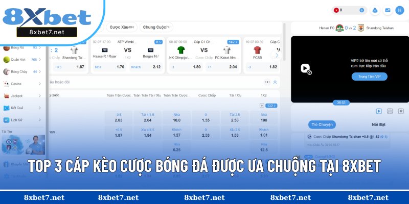 Danh sách những cáp kèo nổi bật nhất